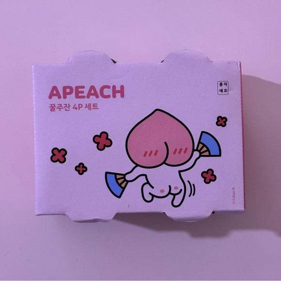 Kakao Friends | Apeach | 4PC SET SOJU GLASS | Shot Glasses | NEW & UNOPENED - Picture 7 of 10